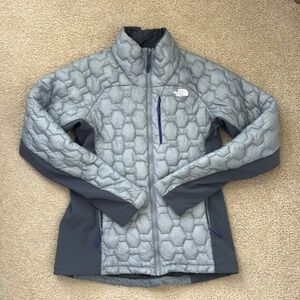 North face grey puffer purple detailing size s